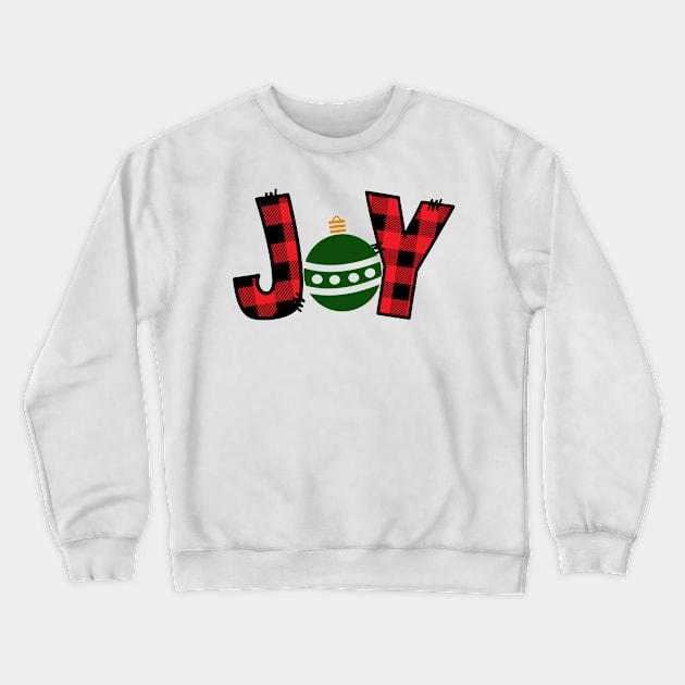 Joy. Buffalo Plaid design. Crewneck Sweatshirt by Satic
